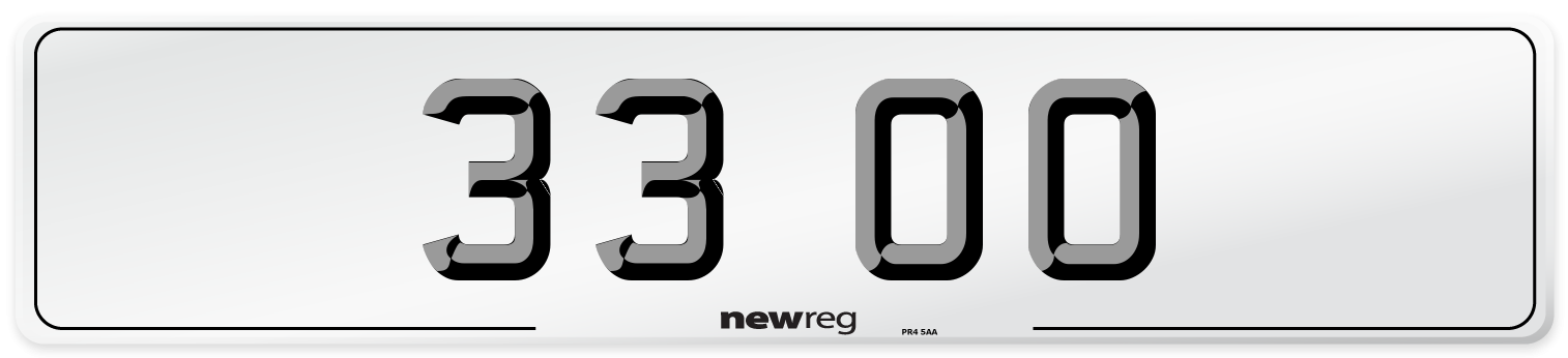 33 OO Number Plate from New Reg
